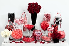 Red, Black, and White Candy Buffet
